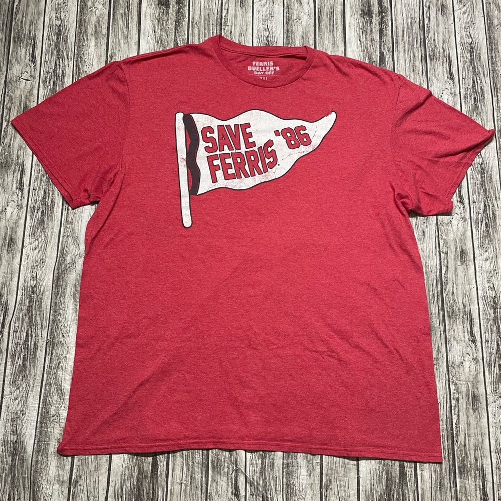 Adult 2XL Ferris Bueller’s Day Off SAVE FERRIS Graphic Shirt Cult Classic EUC
